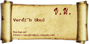 Veréb Ubul névjegykártya